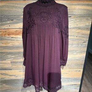 Ted Baker Plum Long Sleeve Lace Dress